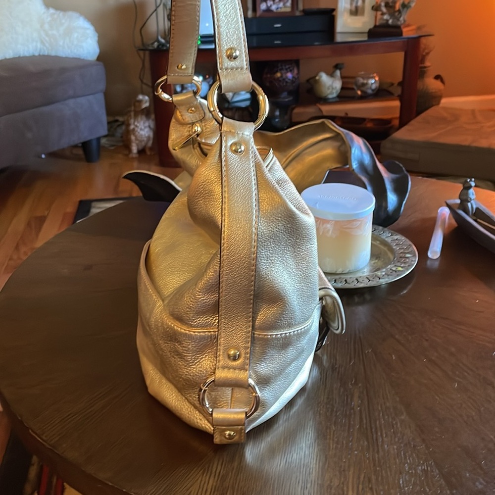 Michael Kors Fulton Metallic Gold Hobo Bag - Picture 3 of 12